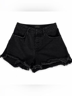 Black Tailor Made Marbella Ultra High Rise Mid-Thigh Denim Shorts – Size 25